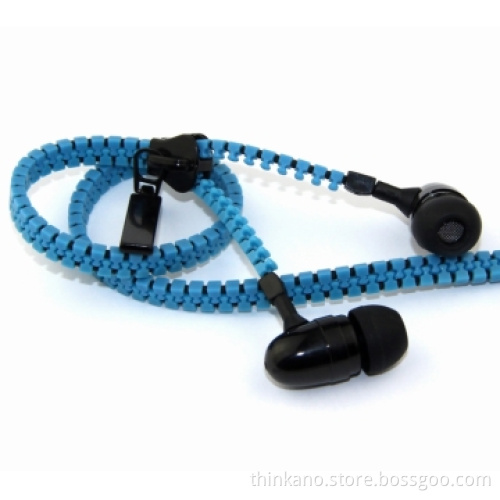 Good Sound Quality Zipper Earphone with CE and RoHS Product Approvals